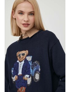 Polo Ralph Lauren pulover de bumbac culoarea bleumarin 211932526