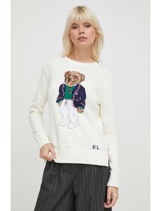 Polo Ralph Lauren pulover de bumbac culoarea bej 211924417