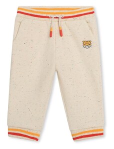 Kenzo Kids pantaloni de trening pentru copii culoarea bej, cu imprimeu