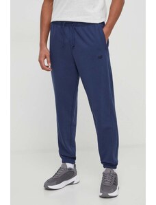 New Balance pantaloni de trening culoarea albastru marin, cu imprimeu