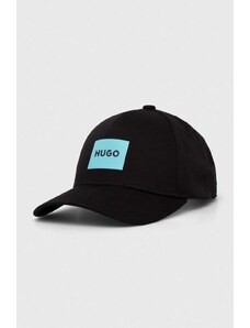 HUGO șapcă de baseball din bumbac culoarea negru, cu imprimeu 50513365