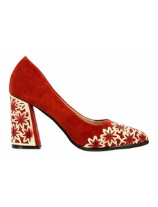 Pantofi eleganti dama Laura Vita Edcikao, piele intorsa piele naturala box, rosii