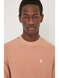G-Star Raw pulover de bumbac culoarea portocaliu, light