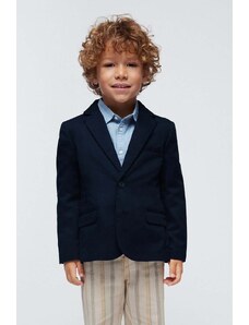 Mayoral jachetă din amestec de in pentru copii culoarea albastru marin