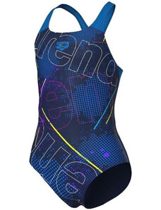 Arena girls galactics swimsuit swim pro back navy/blue river 116cm