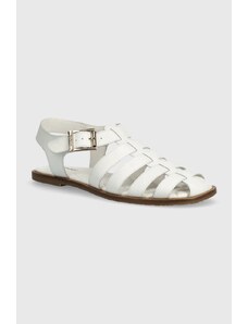 Barbour sandale de piele Macy femei, culoarea alb, LFO0683WH12