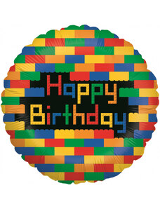 Grabo Balon Folie Happy Birthday Lego, 46 cm