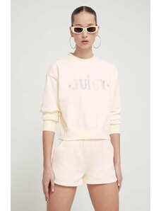 Juicy Couture bluza femei, culoarea bej, cu imprimeu
