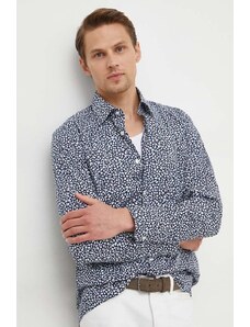 BOSS cămașă din bumbac bărbați, culoarea bleumarin, cu guler clasic, slim 50512664