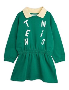 Mini Rodini rochie din bumbac pentru copii Tennis culoarea verde, mini, evazați