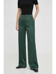 Patrizia Pepe pantaloni femei, culoarea verde, drept, high waist