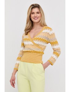 Morgan pulover femei, culoarea galben, light