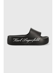 Karl Lagerfeld papuci KOBO II femei, culoarea negru, cu platforma, KL86000