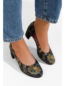 Zapatos Pantofi cu toc gros piele Dalida multicolori