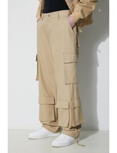 Represent pantaloni de bumbac Baggy Cargo Pant culoarea bej, cu fason cargo, MLM521.494
