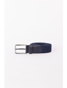 AC&Co / Altınyıldız Classics Men's Navy Blue Casual Faux Leather Knitted Jean Denim Belt