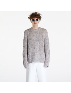 Pulover pentru bărbați Daily Paper Zuberi Crochet Long Sleeve Sweater Moonstruck Grey
