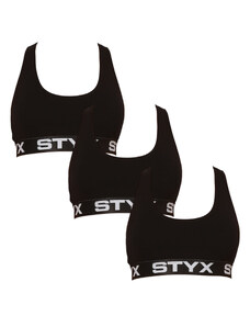 3PACK sutien pentru femei Styx sport negru (3IP0960) L