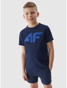 4F Tricou cu imprimeu pentru băieți - bleumarin - 122