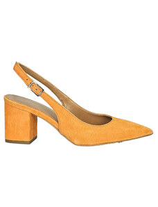 Pantofi dama din piele naturala intoarsa, Portocaliu-Altramarea, 23431 Camoscio Arancio