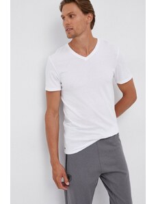 Lacoste tricou din bumbac (3-pack) culoarea alb, material uni TH3374-001