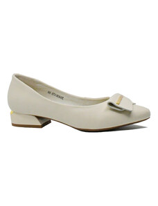 Pantofi dama Pass Collection cu varf ascutit bej din piele naturala OTR840017BEJ