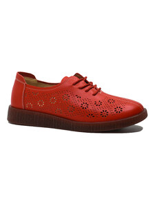 Pantofi vara dama Pass Collection rosii din piele naturala OTR540015