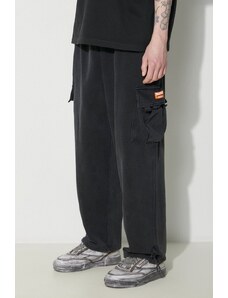 Market pantaloni de trening din bumbac Fuji Cargo Sweatpants culoarea gri, neted, 395000644