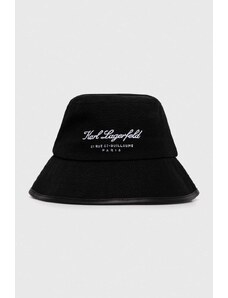 Karl Lagerfeld palarie din bumbac culoarea negru, bumbac