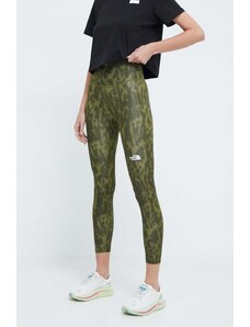 The North Face leggins sport Flex femei, culoarea verde, modelator