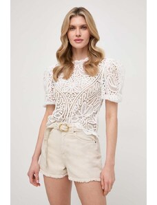 Twinset bluza femei, culoarea alb, in modele florale