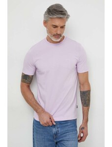 BOSS tricou din bumbac bărbați, culoarea violet, uni 50468347