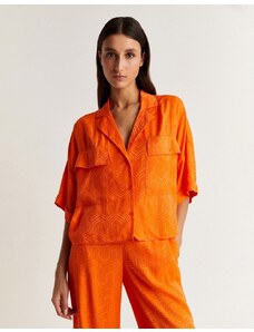 Scalpers jacard shirt in orange