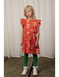 Mini Rodini rochie din bumbac pentru copii Hike culoarea roșu, mini, evazați