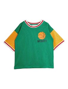 Mini Rodini tricou copii Basket culoarea verde, cu imprimeu