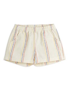 Mini Rodini pantaloni scurți din amestec de in pentru copii culoarea alb, modelator