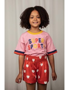 Mini Rodini tricou de bumbac pentru copii culoarea roz, cu imprimeu