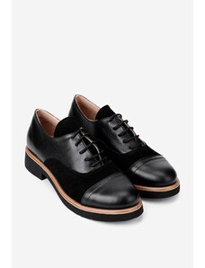 Dasha Pantofi stil Oxford negri din piele