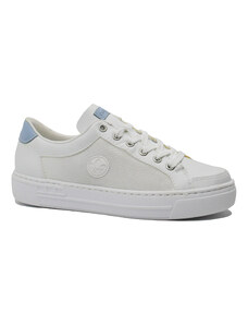 Pantofi casual sport Rieker albi din piele naturala si plasa RIKL8803-80