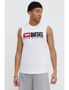 Diesel tricou din bumbac bărbați, culoarea alb A10508.0GRAI