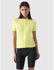4F Tricou de ciclism cu fermoar pentru femei - galben - L