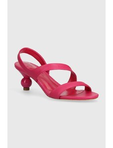 Weekend Max Mara sandale de piele Zigano culoarea roz, 2415521015600