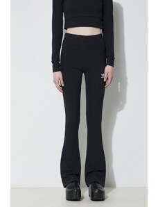 adidas Originals pantaloni femei, culoarea negru, evazați, high waist II8056