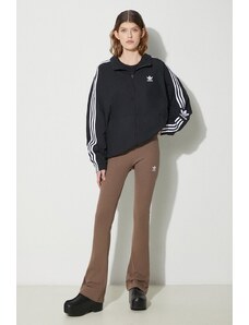 adidas Originals pantaloni femei, culoarea maro, evazați, high waist IR5945