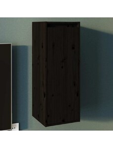 OrlandoKids Dulap de perete, negru, 30x30x80 cm, lemn masiv de pin
