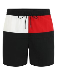 Tommy Hilfiger Underwear Șorturi de baie 'MEDIUM DRAWSTRING' roși aprins / negru / alb