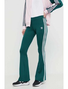 adidas Originals pantaloni de trening Flared culoarea verde, cu imprimeu, IN6320