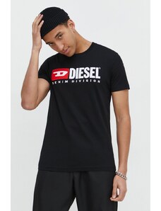 Diesel tricou din bumbac bărbați, culoarea negru, cu imprimeu A03766.0GRAI