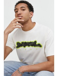 Diesel tricou din bumbac bărbați, culoarea bej, cu imprimeu A12287.0QIAM