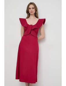 Liviana Conti rochie culoarea roz, midi, evazati